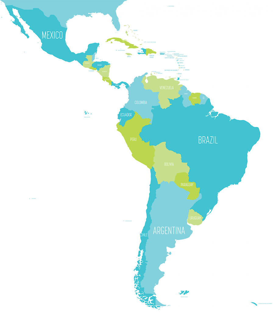 Địa chất Châu Mỹ Latinh là một chủ đề thú vị và nó còn được phô diễn rõ ràng trên bản đồ. Từ những con đường dốc và thung lũng nhỏ, đến những ngọn núi cao, vùng sa mạc và rừng nhiệt đới đầy đủ được thể hiện. Bạn sẽ có được một cái nhìn tổng quan về địa hình của khu vực này.